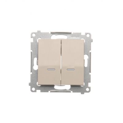 Simon 54 Łącznik krzyżowy podwójny z podświetleniem bez piktogramu 10A 250V szybkozłączka kremowy DW7/2L.01/X/41 KONTAKT (DW7/2L.01/X/41)