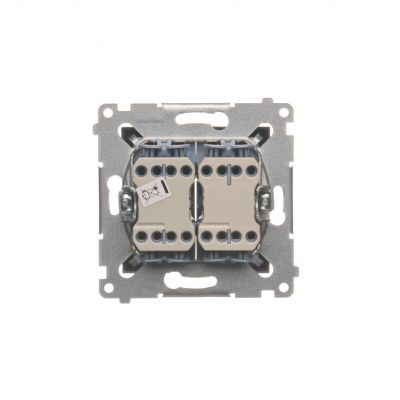 Simon 54 Łącznik krzyżowy podwójny z podświetleniem bez piktogramu 10A 250V szybkozłączka brąz mat DW7/2L.01/X/46 KONTAKT (DW7/2L.01/X/46)