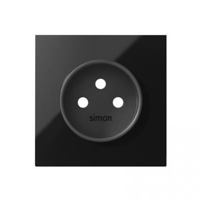 Simon 100 Pokrywa gniazda pojedynczego czarny 10000068-138 KONTAKT (10000068-138)