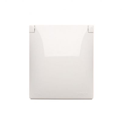 Simon Aquaclick Gniazdo wtyczkowe IP44 Schuko pojedyncze klapka w kolorze pokrywy 16A 250 V~ szybkozłącza, biały ACGSZ1C/11 KONTAKT (ACGSZ1C/11)