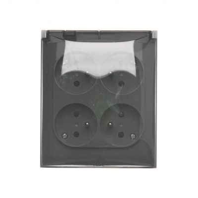 Simon Aquaclick Gniazdo wtyczkowe IP44 poczwórne 4-krotne z uziemieniem klapka transparentna z przesłonami torów prądowych 16A 250 V~ zaciski śrubowe, szary ACGZ4Z/16A KONTAKT (ACGZ4Z/16A)