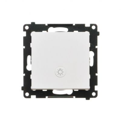 Simon 55 Przycisk zwierny /światło/ z podświetleniem LED szybkozłączka Biały mat TS1L.01/111 KONTAKT (TS1L.01/111)