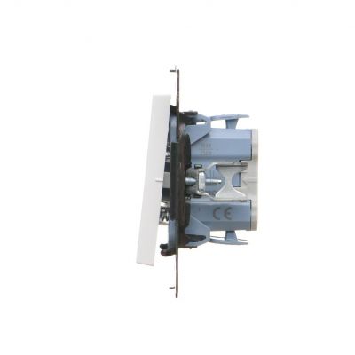 Simon 55 Przycisk zwierny /światło/ z podświetleniem LED szybkozłączka Biały mat TS1L.01/111 KONTAKT (TS1L.01/111)