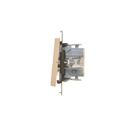 Simon 55 Łącznik pojedynczy jednobiegunowy z podświetleniem LED szybkozłączka Szampański mat TW1L.01/144 KONTAKT (TW1L.01/144)