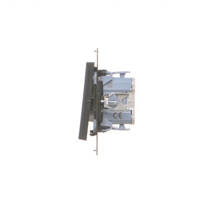 Simon 55 Łącznik dwubiegunowy z podświetleniem LED szybkozłączka Czarny mat TW2L.01/149 KONTAKT (TW2L.01/149)