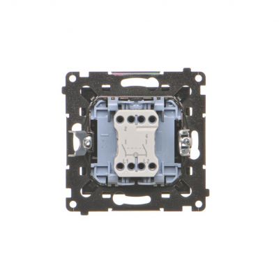 Simon 55 Łącznik dwubiegunowy z podświetleniem LED szybkozłączka Czarny mat TW2L.01/149 KONTAKT (TW2L.01/149)