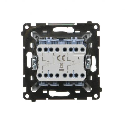 Simon 55 Przycisk roletowy zwierny podwójny trójpozycyjny 1-0-2 szybkozłączka Aluminium mat TZP2.01/143 KONTAKT (TZP2.01/143)
