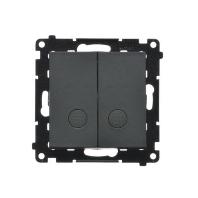 Simon 55 Łącznik krzyżowy podwójny z podświetleniem bez piktogramu szybkozłączka Czarny mat TW7/2L2.01/X/149 KONTAKT (TW7/2L2.01/X/149)