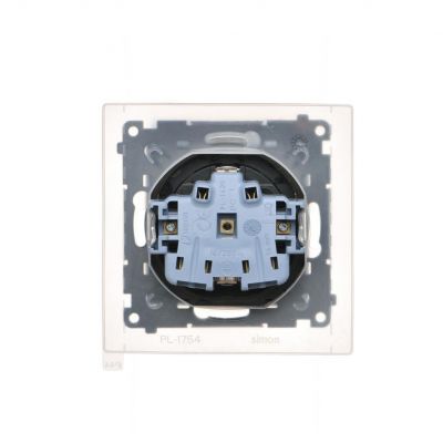 Simon 55 Gniazdo Schuko do wersji IP44 z przesłonami z uszczelką ramki szybkozłączka Klapka W kolorze pokrywy Czarny mat TGSZ1BCZ.01/149 KONTAKT (TGSZ1BCZ.01/149)