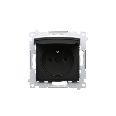 Simon 54 Gniazdo wtyczkowe do wersji IP44 bez uszczelki 16A 250V zaciski śrubowe czarny *Wymagana uszczelka ramki DGZ1BUZ.01/49 KONTAKT (DGZ1BUZ.01/49)
