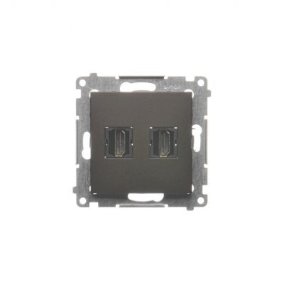 Simon 54 Gniazdo HDMI podwójne brąz mat DGHDMI2.01/46 KONTAKT (DGHDMI2.01/46)