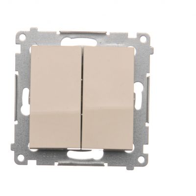 Simon 54 Przycisk podwójny zwierny bez piktogramu 10A 250V szybkozłączka kremowy DP2.01/41 KONTAKT (DP2.01/41)