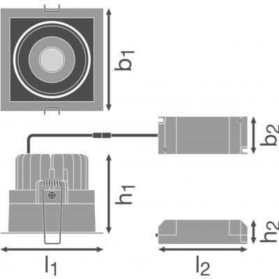 SP SQUARE DK ADJ 8W 3000K FL WT LEDV LEDVANCE (4058075114043)