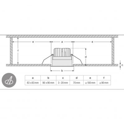 SP SQUARE DK ADJ 8W 3000K FL WT LEDV LEDVANCE (4058075114043)