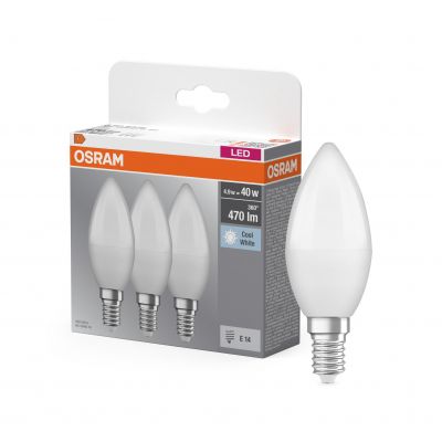 Żarówka LED /3szt./ Świeczka E14 4,9W=40W 470lm neutralna biel 180st OSRAM (4058075429680)