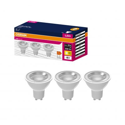 Żarówka LED /3szt./Reflektor GU10 2,8W=35W 230lm 2700K ciepła biel 36st OSRAM (4058075497375)