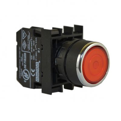 Przycisk stabilny kryty 1NC czerwony (T0-B200FK)