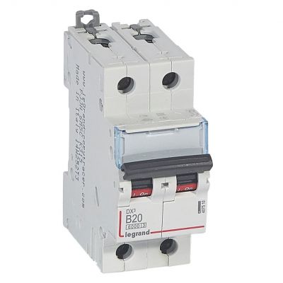 Wyłącznik Nadprądowy S 302 2P B20A 6kA DX3 407510 LEGRAND (407510)