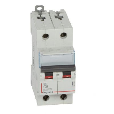 Wyłącznik Nadprądowy S 302 2P C6A 6kA DX3 407796 LEGRAND (407796)