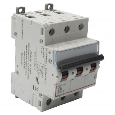 Wyłącznik Nadprądowy S 303 3P C6A 6kA DX3 407855 LEGRAND (407855)