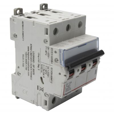 Wyłącznik Nadprądowy S 303 3P C50A 6kA DX3 407864 LEGRAND (407864)