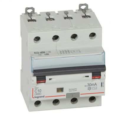 Wyłącznik Różnicowo-Nadprądowy 4P 10A C 0,03A Typ AC P314 DX3 411185 LEGRAND (411185)