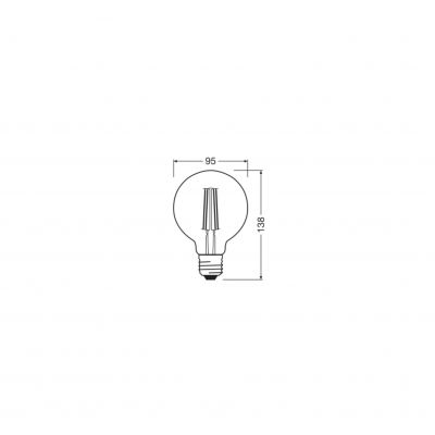Żarówka LED 2szt. dekoracyjna kula E27 6,5W 725lm 2400K ciepła biel ściemnialna Vintage OSRAM (4058075754737)
