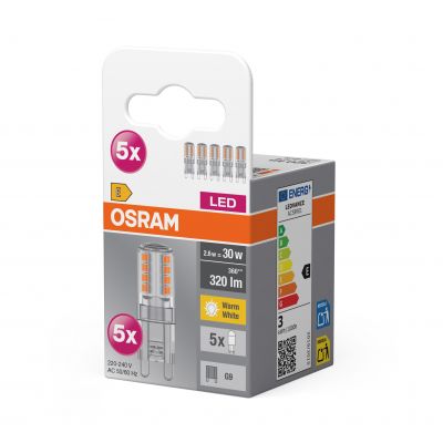 Żarówka LED /5szt./ Kapsułka G9 2,6W=30W 320lm 2700K ciepła biel OSRAM (4058075758063)