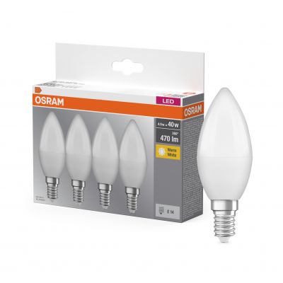Żarówka LED /4szt./ Świeczka E14 4,9W=40W 470lm ciepła biel 180st OSRAM (4058075819474)