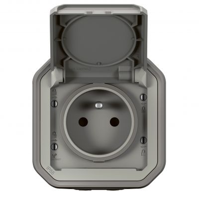 PLEXO Gniazdo hermetyczne natynkowe IP55 KOMPLET zaciski automatyczne szary 069731L LEGRAND (069731L)