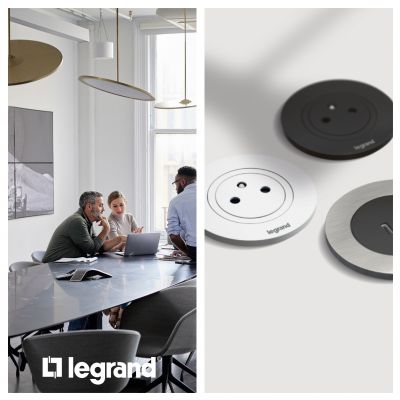 Incara Gniazdo Meblowe Disq 60 2P+Z 2,0 M Czarny 654721 LEGRAND (654721)