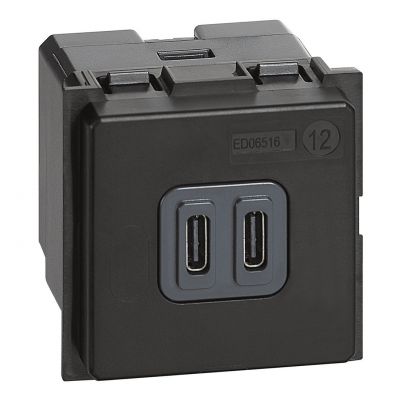 Living Now - Ładowarka 2Xusb C - 2 Moduły Bticino K4286C2 LEGRAND (K4286C2)