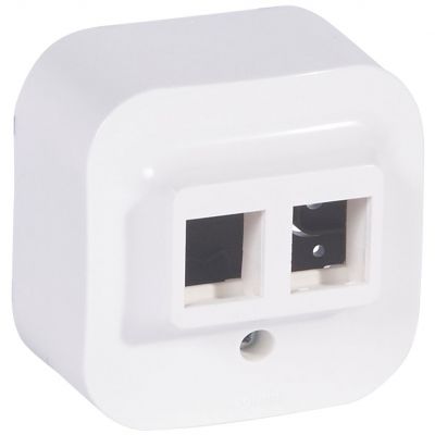 Forix IP20 Adapter Keystone 2Xrj45 Biały 782426 LEGRAND (782426)