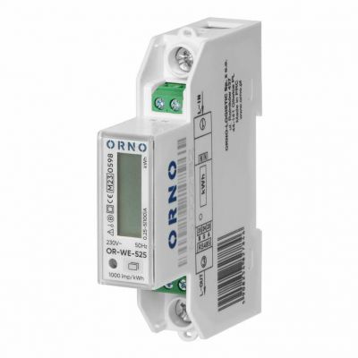 1-fazowy licznik energii elektrycznej, dwukierunkowy, 100A, port RS-485, MID, 1 moduł, DIN TH-35mm OR-WE-525 ORNO (OR-WE-525)