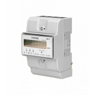 3-fazowy wskaźnik zużycia energii elektrycznej, 80A, 3 moduły, DIN TH-35mm EM-3 ORNO (EM-3)