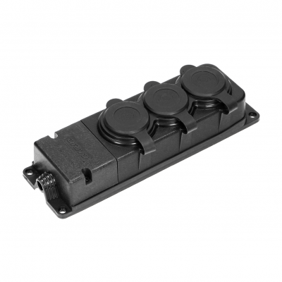 Rozgałęźnik bryzgoszczelny i odporny na uderzenia, IP44, 3 gniazda 2P+Z, 16A, 230V AC, gumowy, uniep OR-AE-13166(GS) ORNO (OR-AE-13166(GS))