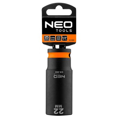 Nasadka udarowa 1/2" długa 22x78mm Cr-Mo NEO 12-322 GTX (12-322)