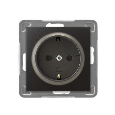 IMPRESJA Gniazdo pojedyncze z uziemieniem schuko kolor antracyt GP-1YS/m/50 OSPEL (GP-1YS/m/50)