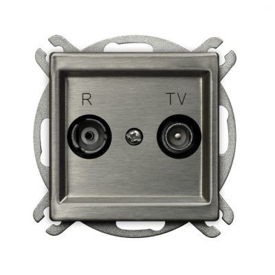 SONATA STAL INOX Gniazdo antenowe RTV zakończeniowe kolor stal inox GPA-10RMPZ/m/37 OSPEL (GPA-10RMPZ/m/37)