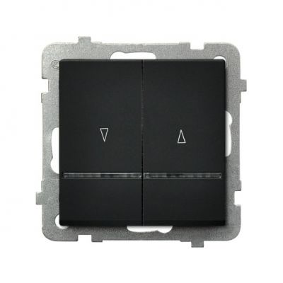 SONATA Łącznik żaluzjowy z podświetleniem niebieskim z blokadą mechaniczną kolor czarny metalik ŁP-7RBS/m/33 OSPEL (ŁP-7RBS/m/33)