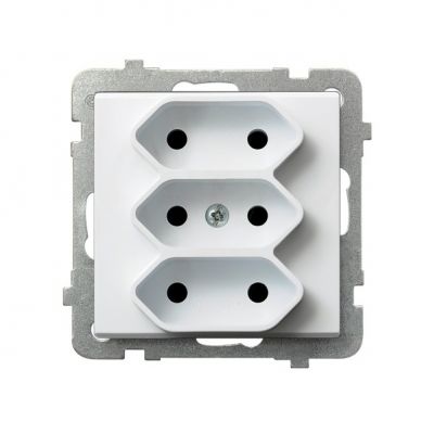 SONATA Gniazdo potrójne EURO kolor biały mat GP-3R/m/75 OSPEL (GP-3R/m/75)