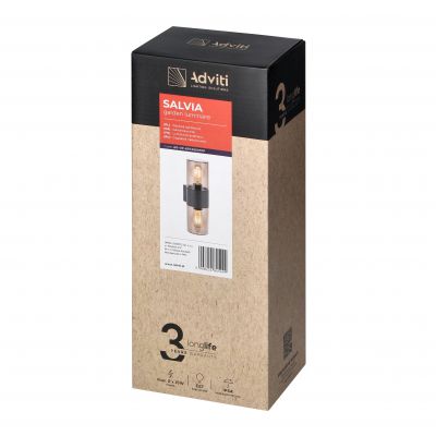 SALVIA oprawa ogrodowa hermetyczna 2xE27 max. 2x15W IP54 szara AD-OP-6574GE27PP ORNO (AD-OP-6574GE27PP)