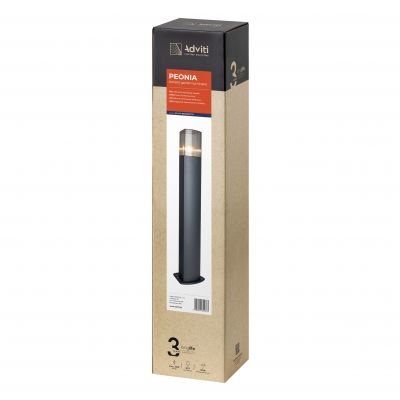 PEONIA oprawa ogrodowa słupek E27 max. 15W, IP54 75 cm czarna AD-OP-6582BE27PP ORNO (AD-OP-6582BE27PP)