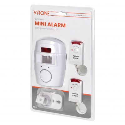 Mini alarm bezprzewodowy z wbudowaną syreną sterowany pilotem 6m bateryjny AS-1 ORNO (AS-1)