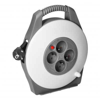 Przedłużacz bębnowy 4 gniazda z uziemieniem zwijany kabel PVC 900W 10m VIRONE ORNO (CR-2/G)