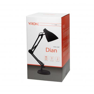 DIAN lampa biurkowa. 60W stalowa, czerwona DL-1/R ORNO (DL-1/R)