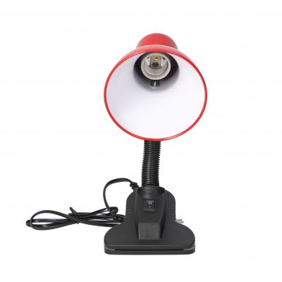 LATSA, lampa biurkowa z klipsem, 40W, E27, stal + tworzywo, czerwona DL-3/R ORNO (DL-3/R)