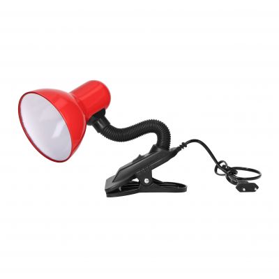 LATSA, lampa biurkowa z klipsem, 40W, E27, stal + tworzywo, czerwona DL-3/R ORNO (DL-3/R)