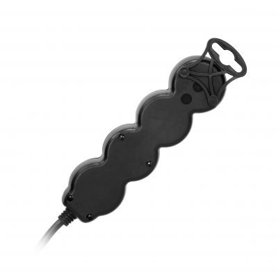 Przedłużacz 3-krotny 2P+Z z wyłącznikiem 5m H05VV-F 3x1,5mm2 Imax=16A płaska wtyczka, czarny ES-5/B/5 ORNO (ES-5/B/5)