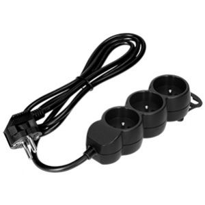 Przedłużacz potrójny listwa zasilająca 3 gniazda Kabel 1,4m czarny ORNO (ES-8/B/1,4)